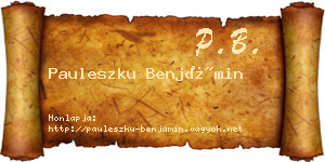 Pauleszku Benjámin névjegykártya